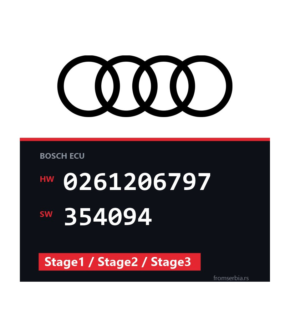 Audi TT 0261206797 354094 Stage1 / Stage2 / Stage3 tuning file