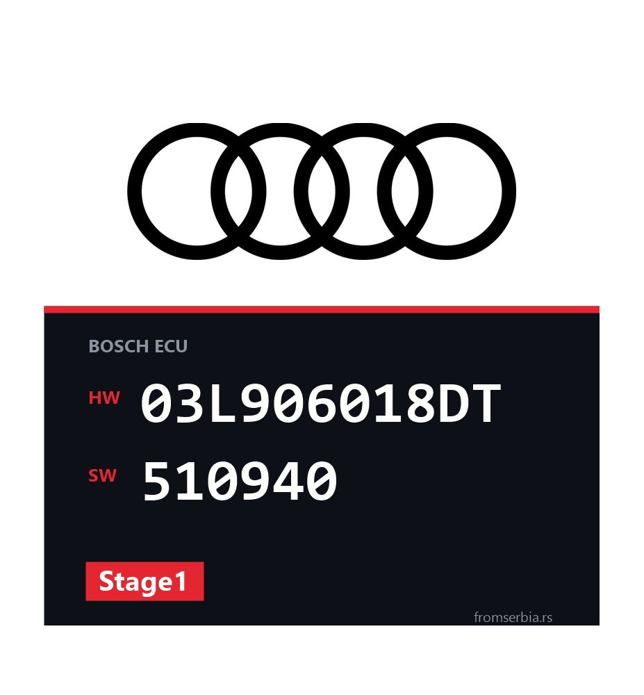 Audi TT 03L906018DT 510940 Stage1 tuning file