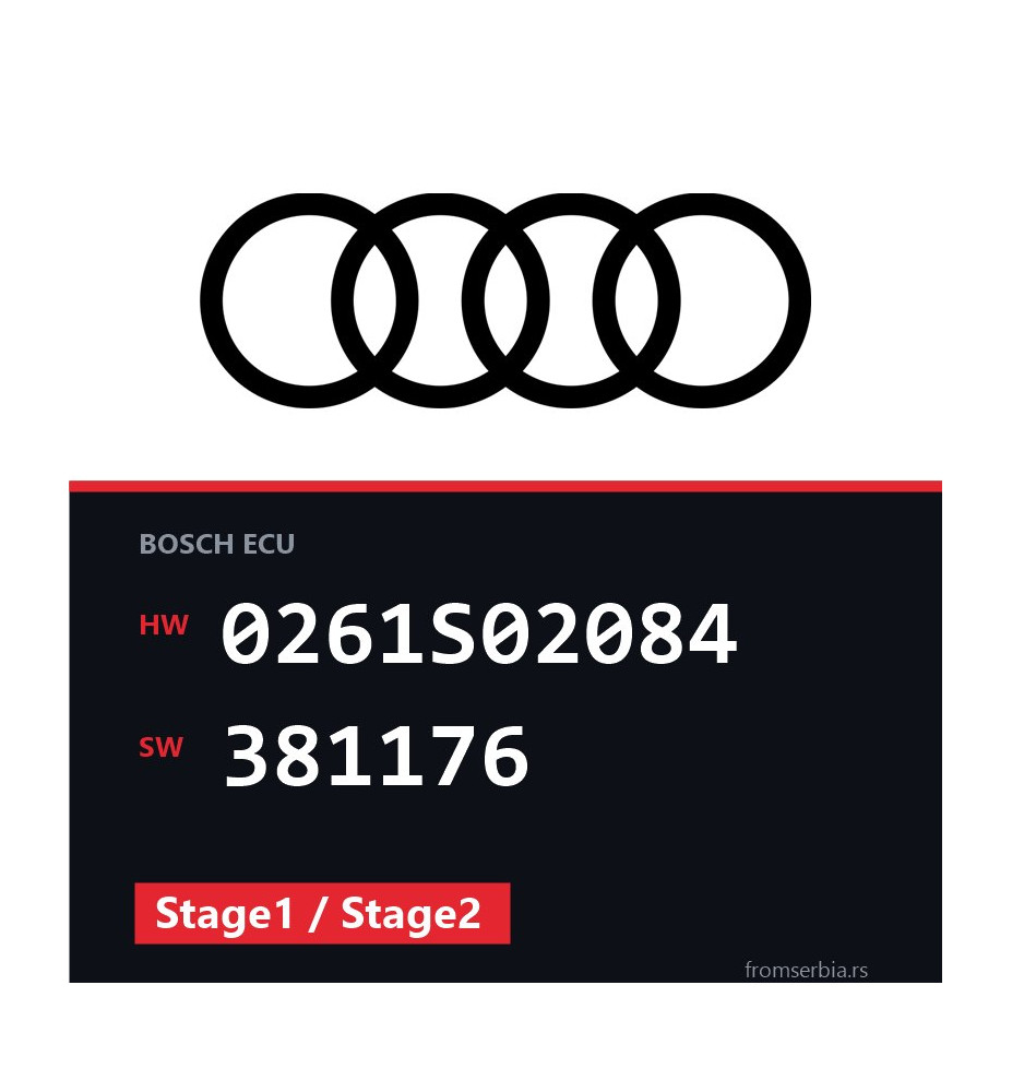 Audi TT2 0261S02084 381176 Stage1 / Stage2 tuning file