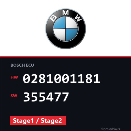BMW E34 0281001181 355477 Stage1 / Stage2 tuning file