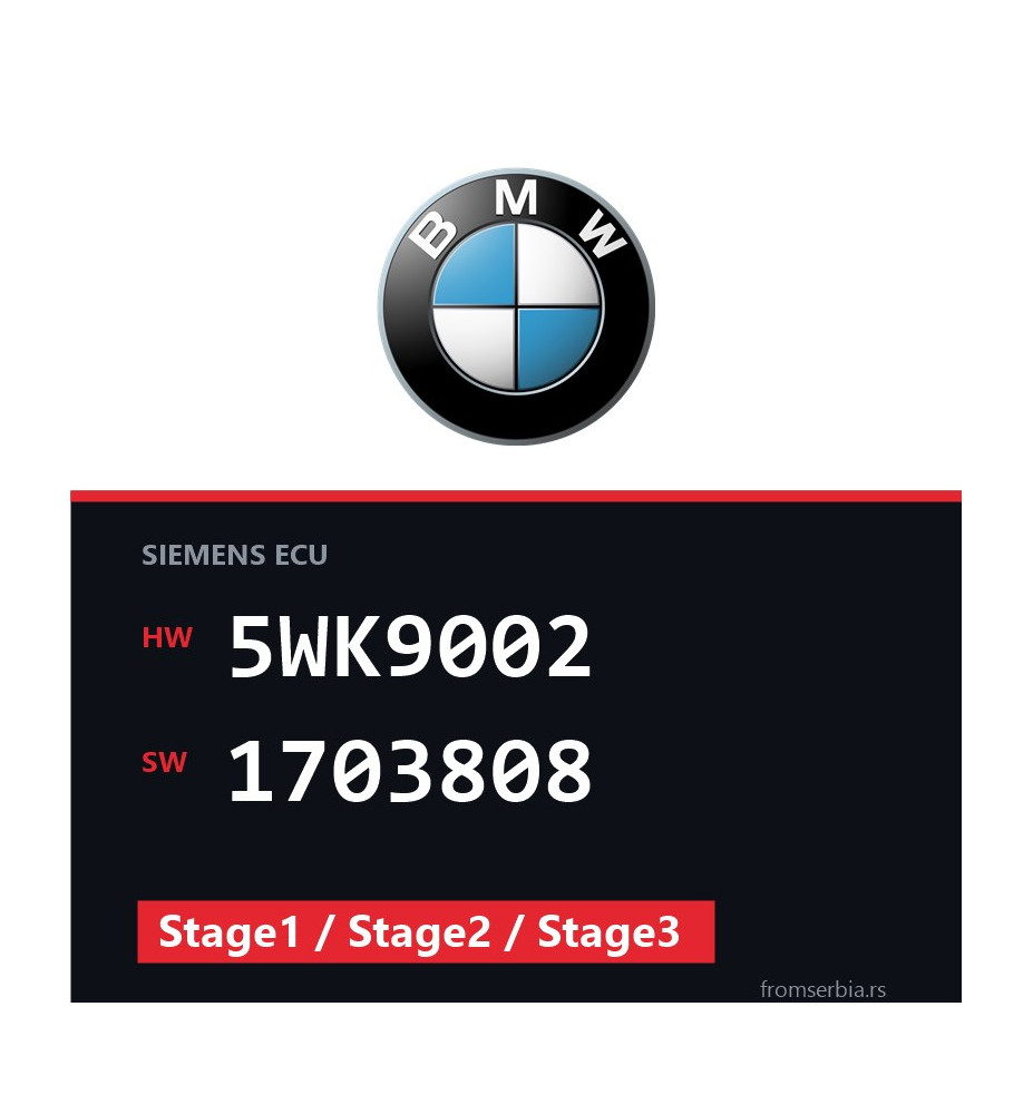 BMW E36 5WK9002 1703808 Stage1 / Stage2 / Stage3 tuning file