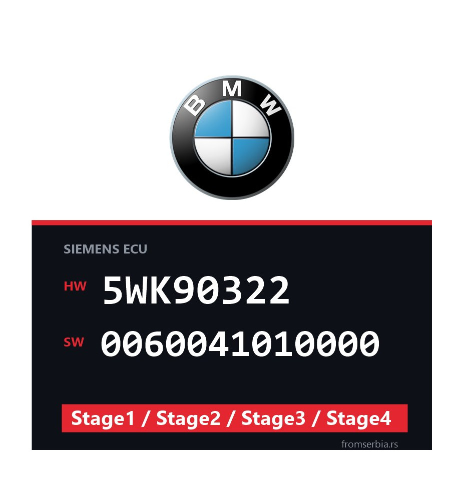 BMW 5WK90322 0060041010000 Stage1 / Stage2 / Stage3 / Stage4 file