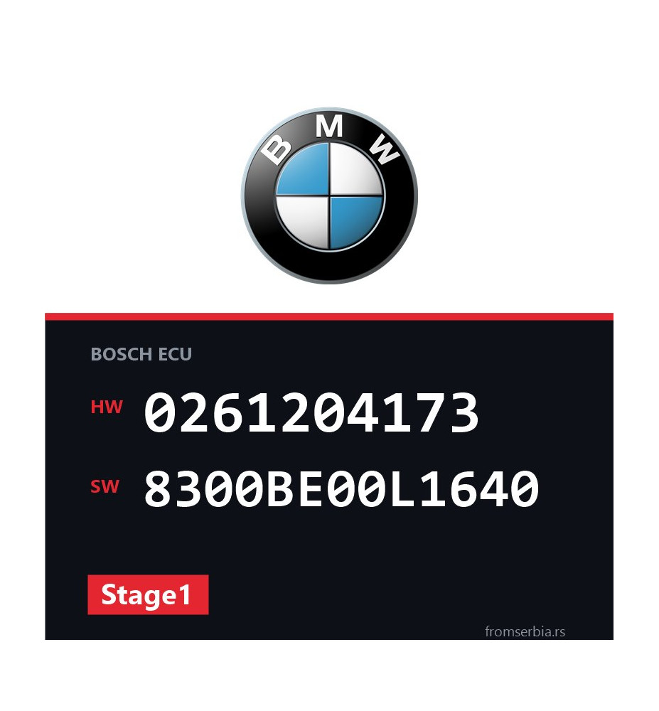 BMW E36 0261204173 8300BE00L1640 Stage1 tuning file