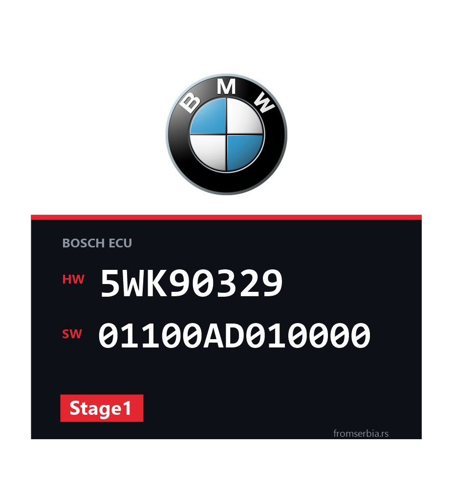 BMW E46 5WK90329 01100AD010000 Stage1 tuning file