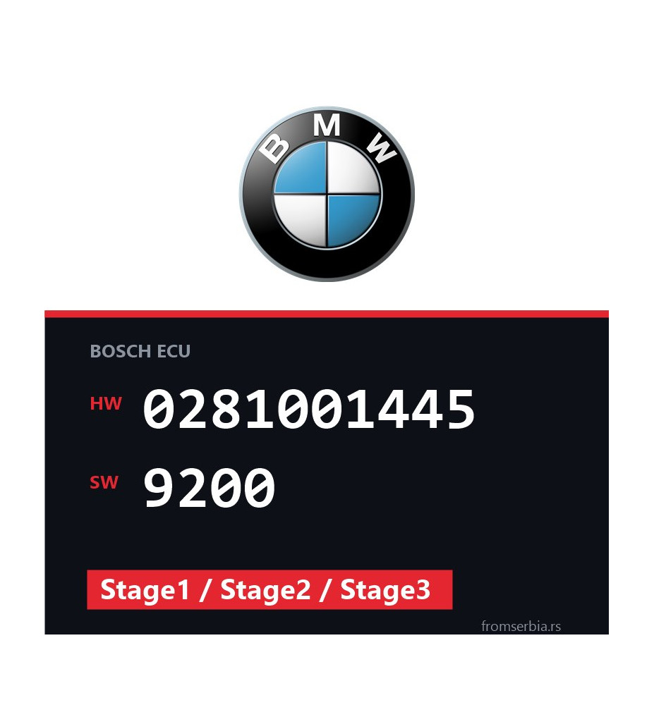 BMW E46 0281001445 9200 Stage1 / Stage2 / Stage3 tuning file