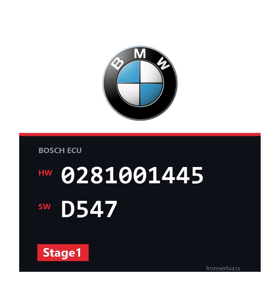 BMW E46 0281001445 D547 Stage1 tuning file