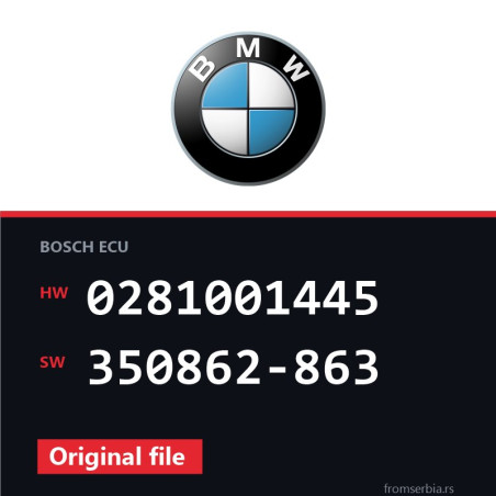 BMW E46 0281001445 350862-863 original ECU file