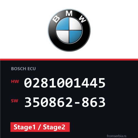 BMW E46 0281001445 350862-863 Stage1 / Stage2 tuning file