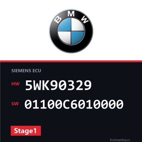 BMW E46 5WK90329 01100C6010000 Stage1 tuning file
