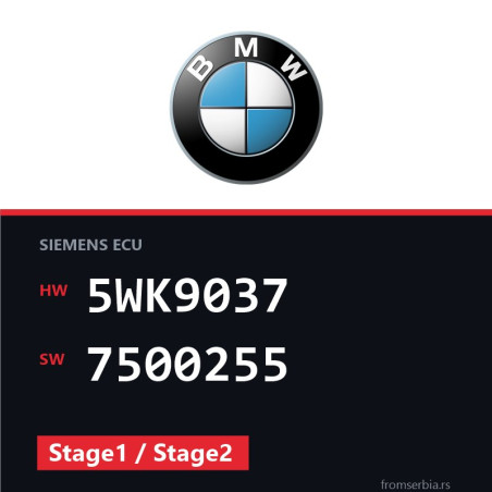 BMW E46 5WK9037 7500255 Stage1 / Stage2 tuning file