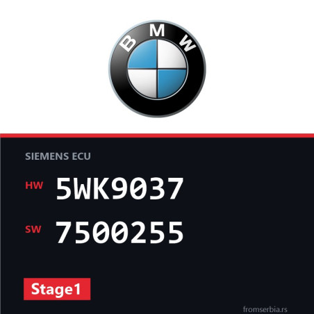 BMW E46 5WK9037 7500255 Stage1 tuning file