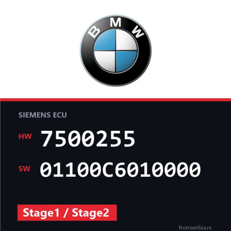 BMW E38 7500255 01100C6010000 Stage1 / Stage2 tuning file