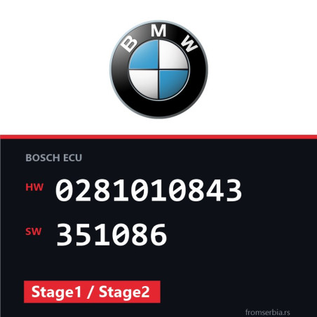 BMW E38 0281010843 351086 Stage1 / Stage2 tuning file