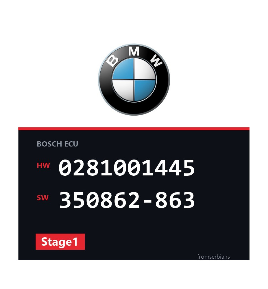 BMW E46 0281001445 350862-863 Stage1 tuning file