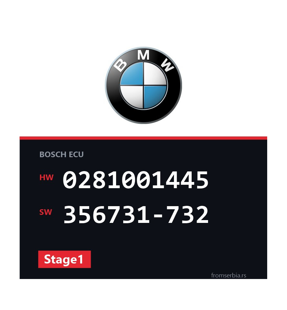 BMW E46 0281001445 356731-732 Stage1 tuning file