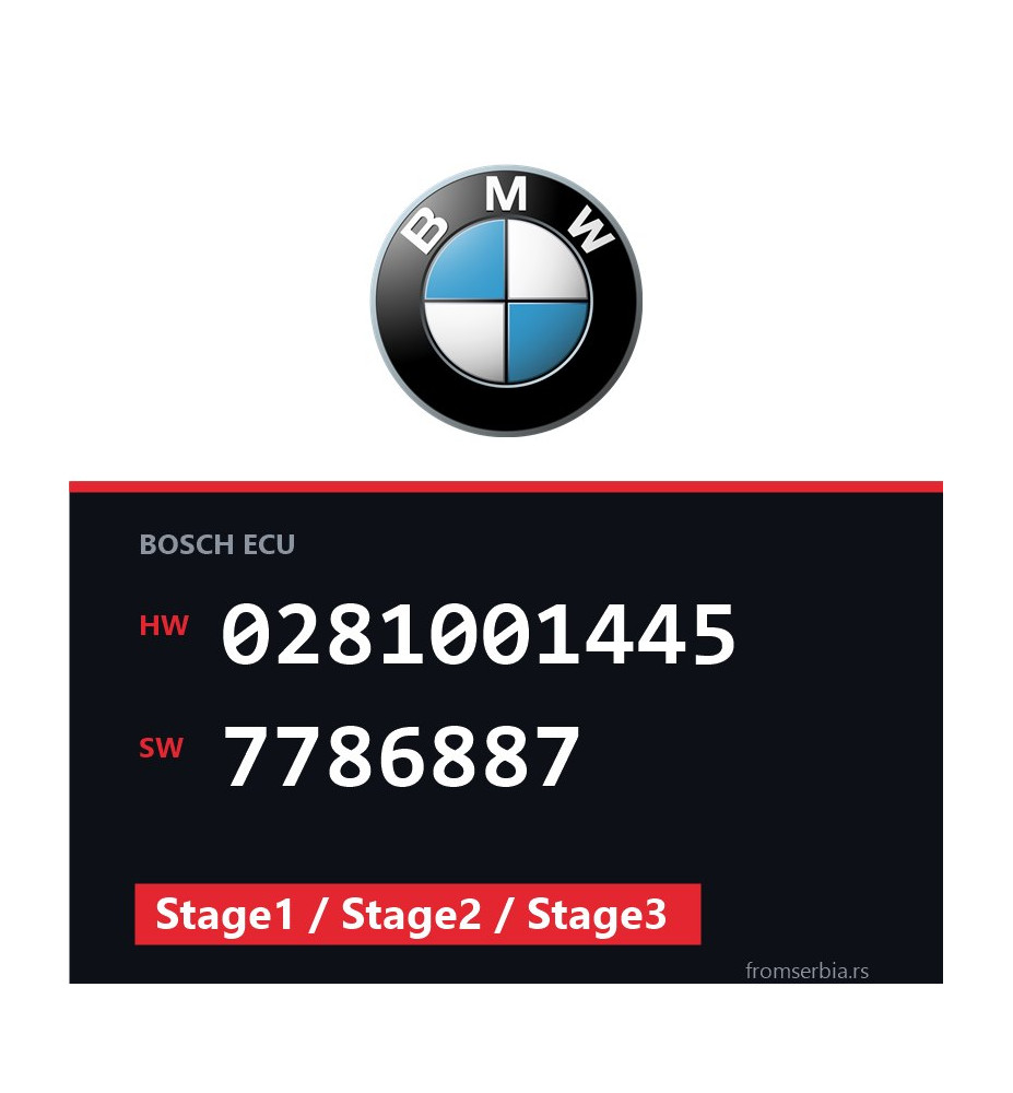 BMW E46 0281001445 7786887 Stage1 / Stage2 / Stage3 tuning file