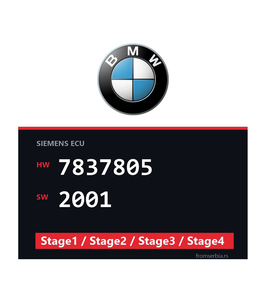 BMW E46 7837805 2001 Stage1 / Stage2 / Stage3 / Stage4 tuning file