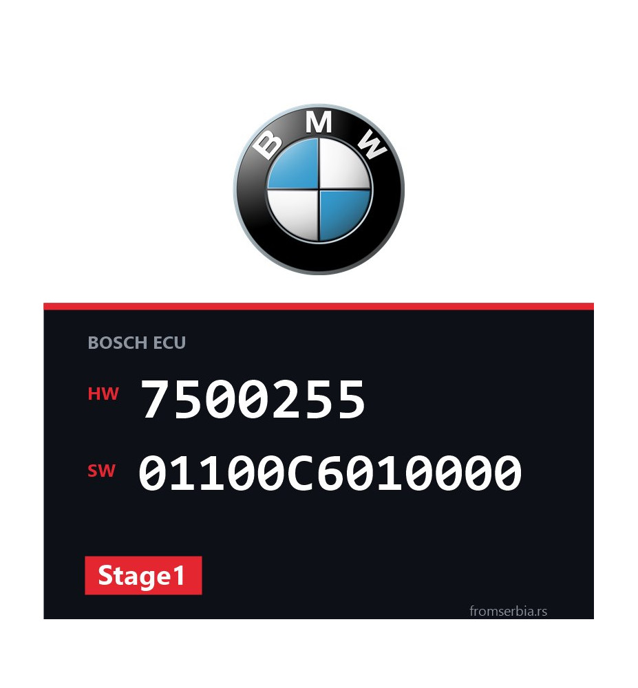 BMW E46 7500255 01100C6010000 Stage1 tuning file