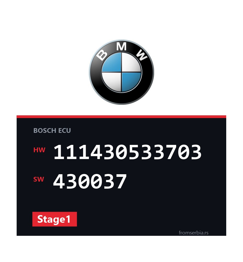 BMW E46 111430533703 430037 Stage1 tuning file