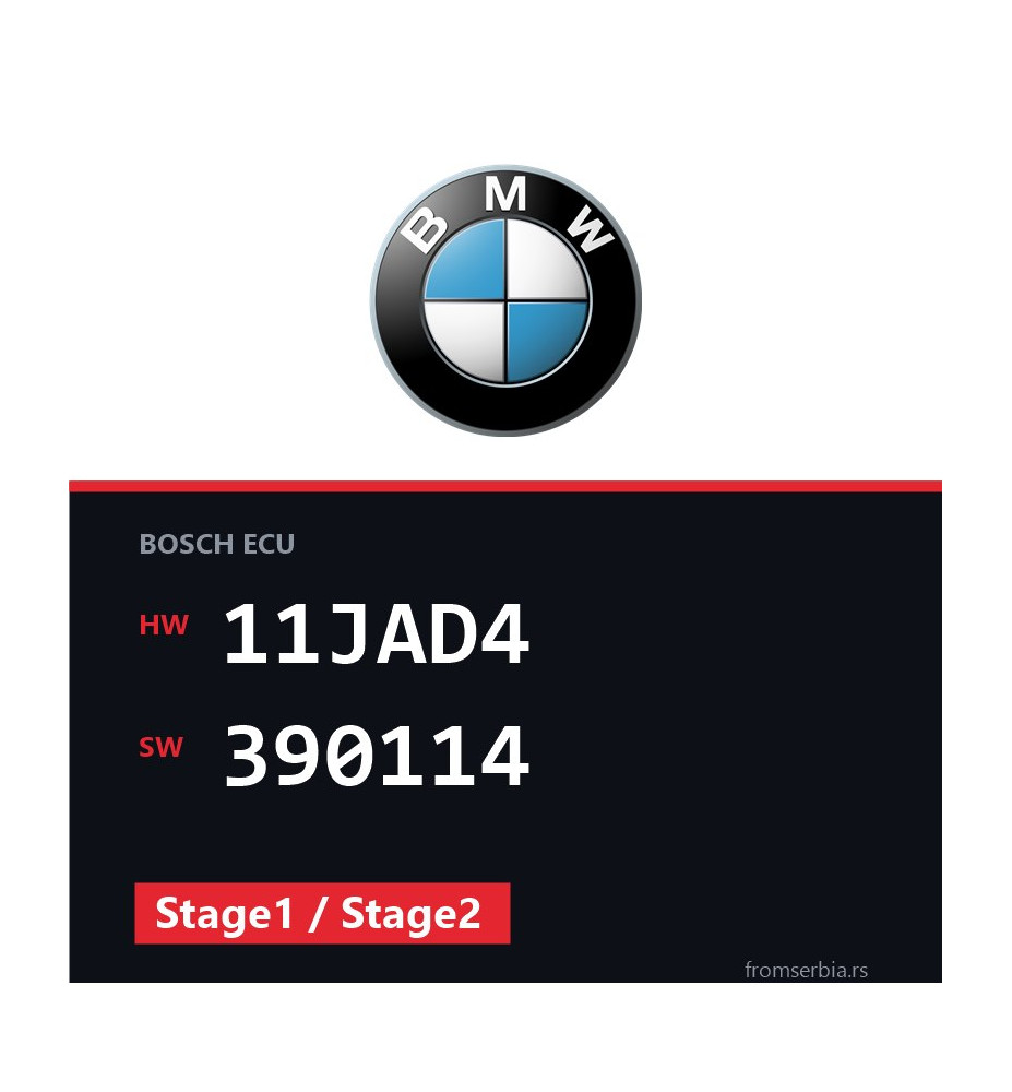 BMW E90-E91 11JAD4 390114 Stage1 / Stage2 tuning file
