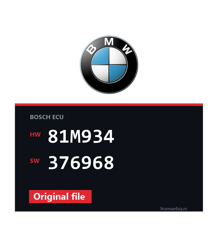BMW E90-E91 81M934 376968 original ECU file