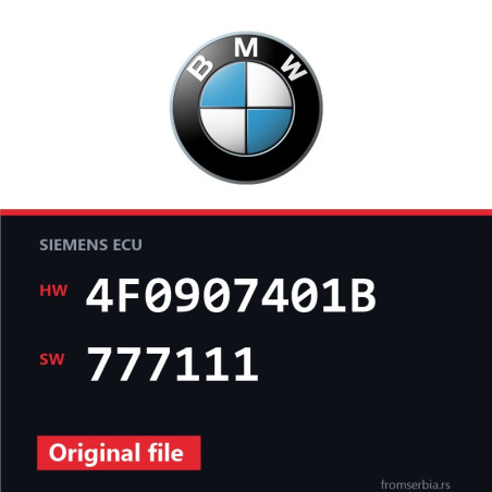 BMW E90-E91- 4F0907401B 777111 original ECU file