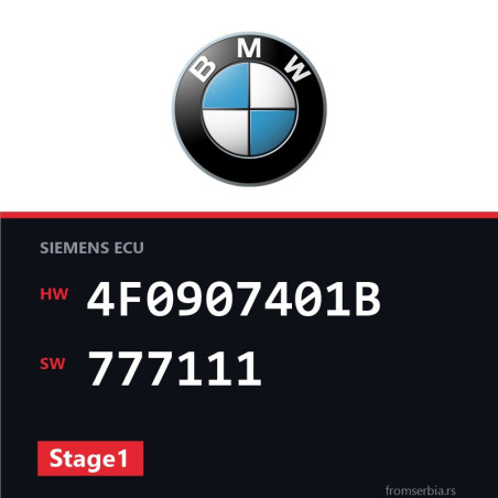 BMW E90-E91- 4F0907401B 777111 Stage1 tuning file