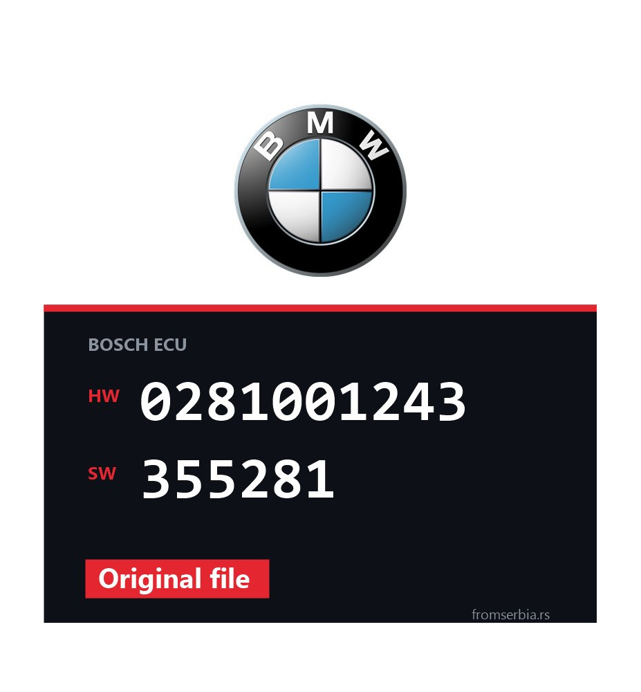 BMW E36 0281001243 355281 original ECU file
