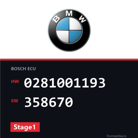 BMW E36 0281001193 358670 Stage1 tuning file