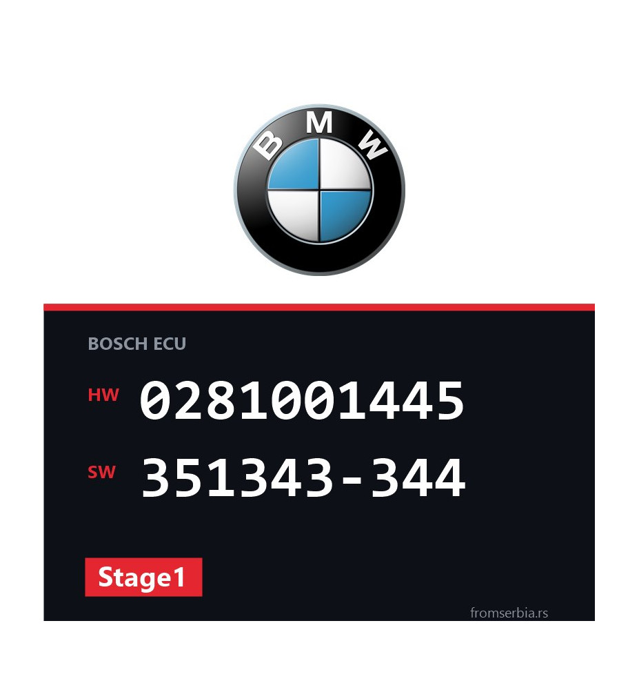 BMW E46 0281001445 351343-344 Stage1 tuning file