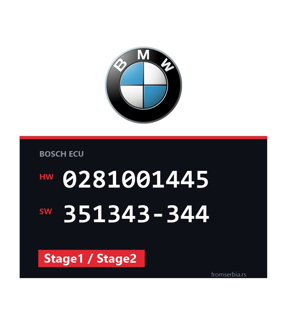 BMW E46 0281001445 351343-344 Stage1 / Stage2 tuning file