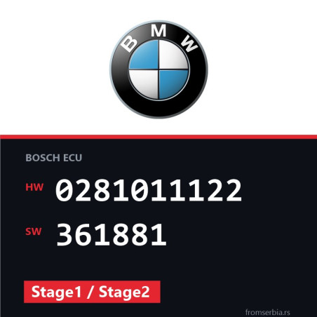 BMW E46 0281011122 361881 Stage1 / Stage2 tuning file