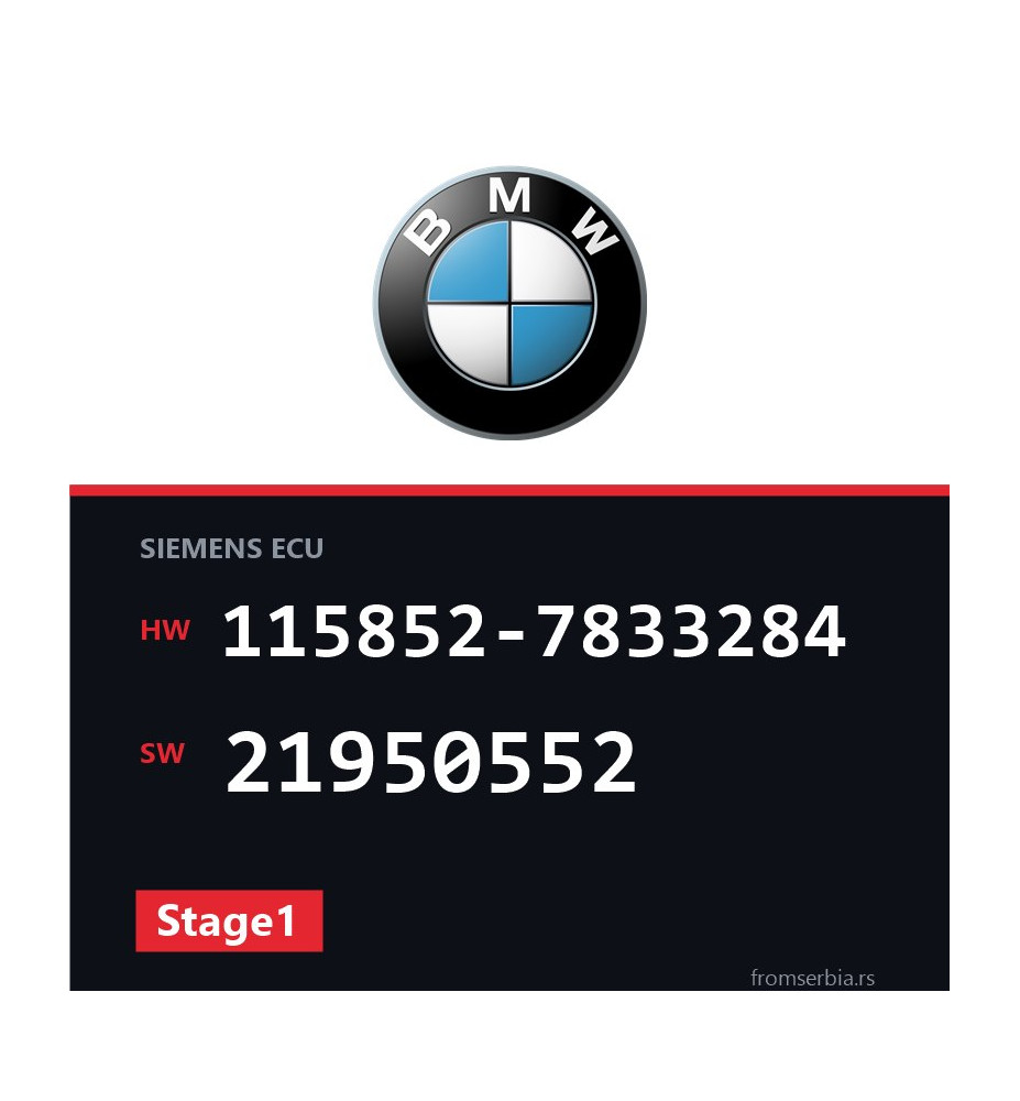 BMW E46 115852-7833284 21950552 Stage1 tuning file