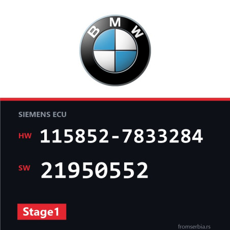 BMW E46 115852-7833284 21950552 Stage1 tuning file