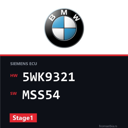 BMW E46 5WK9321 MSS54 Stage1 tuning file