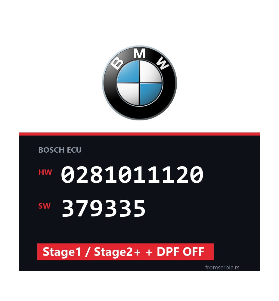 BMW E60-E61 0281011120 379335 Stage1 / Stage2+ + DPF OFF tuning file