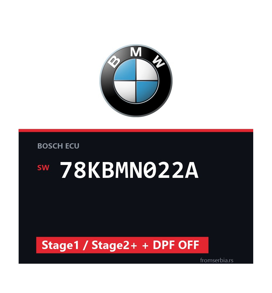 BMW E90-E91- 78KBMN022A Stage1 / Stage2+ + DPF OFF tuning file