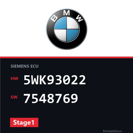 BMW E85 5WK93022 7548769 Stage1 tuning file