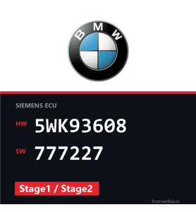 BMW E90-E91- 5WK93608 777227 Stage1 / Stage2 tuning file