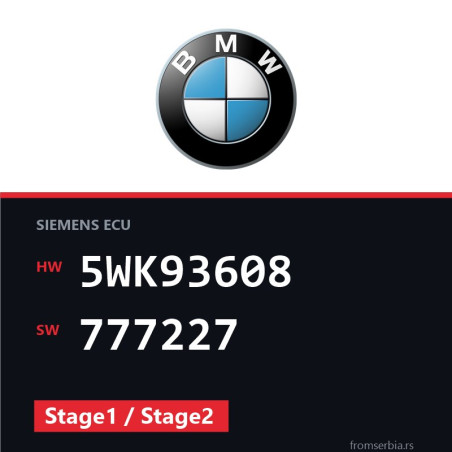 BMW E90-E91- 5WK93608 777227 Stage1 / Stage2 tuning file