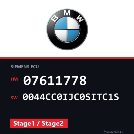 BMW E90-E91- 07611778 0044CC0IJC0SITC1S Stage1 / Stage2 tuning file