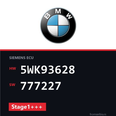 BMW 3 SERIE 5WK93628 777227 Stage1+++ tuning file