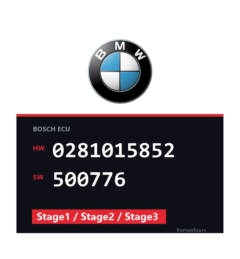 BMW E71 0281015852 500776 Stage1 / Stage2 / Stage3 tuning file
