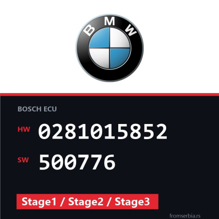 BMW E71 0281015852 500776 Stage1 / Stage2 / Stage3 tuning file