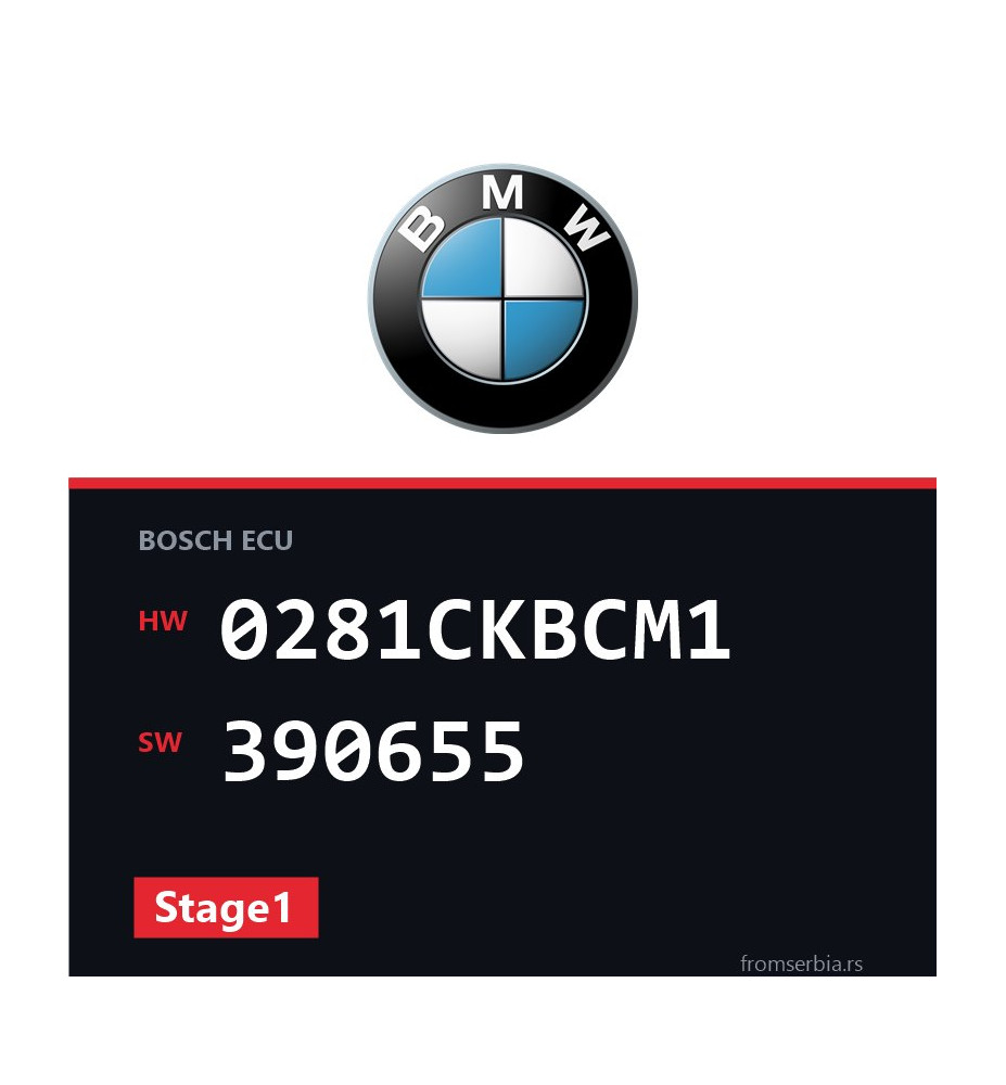 BMW E90-E91 0281CKBCM1 390655 Stage1 tuning file