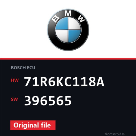 BMW E90-E91 71R6KC118A 396565 original ECU file