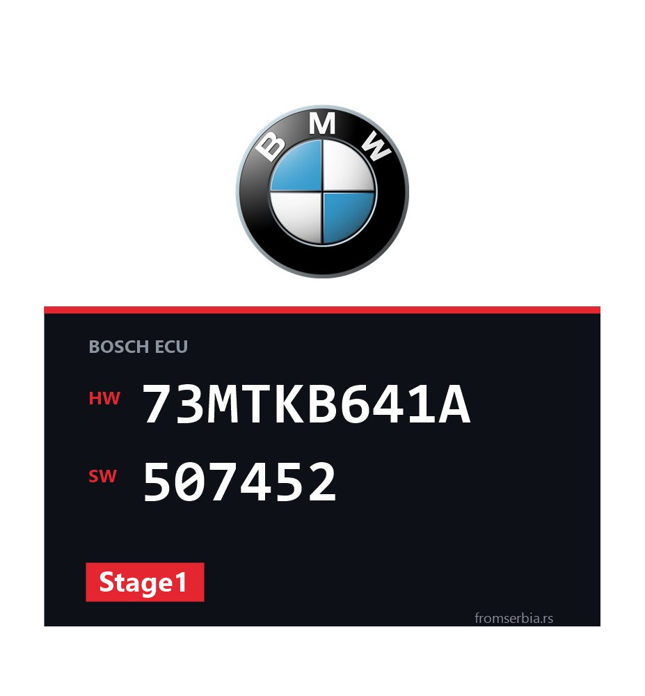 BMW E90-E91- 73MTKB641A 507452 Stage1 tuning file