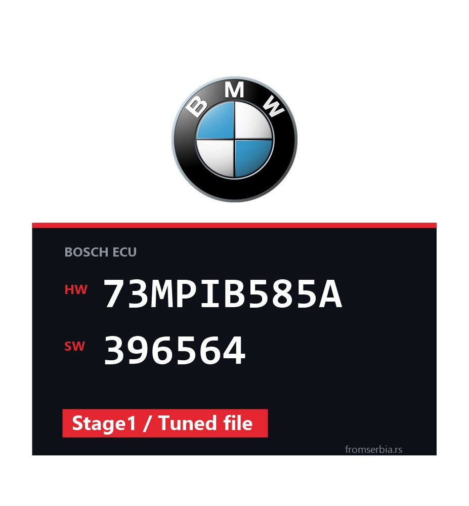 BMW E90-E91- 73MPIB585A 396564 Stage1 / Tuned file tuning file