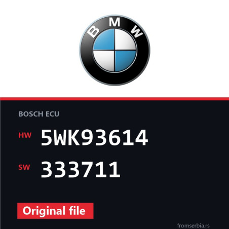BMW E90-E91- 5WK93614 333711 original ECU file