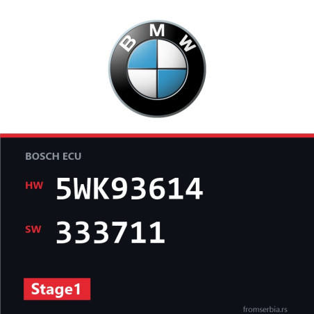 BMW E90-E91- 5WK93614 333711 Stage1 tuning file